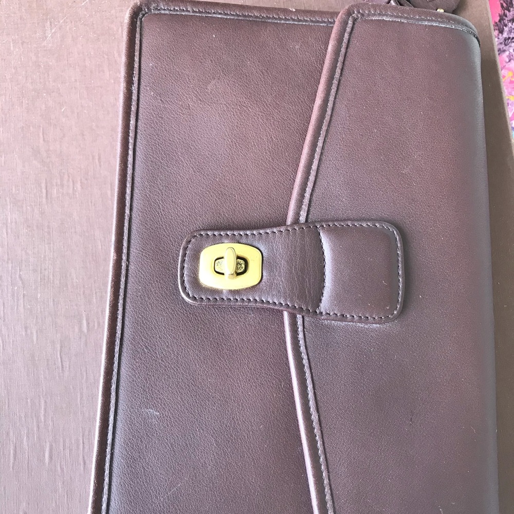 Coach all leather mini bag